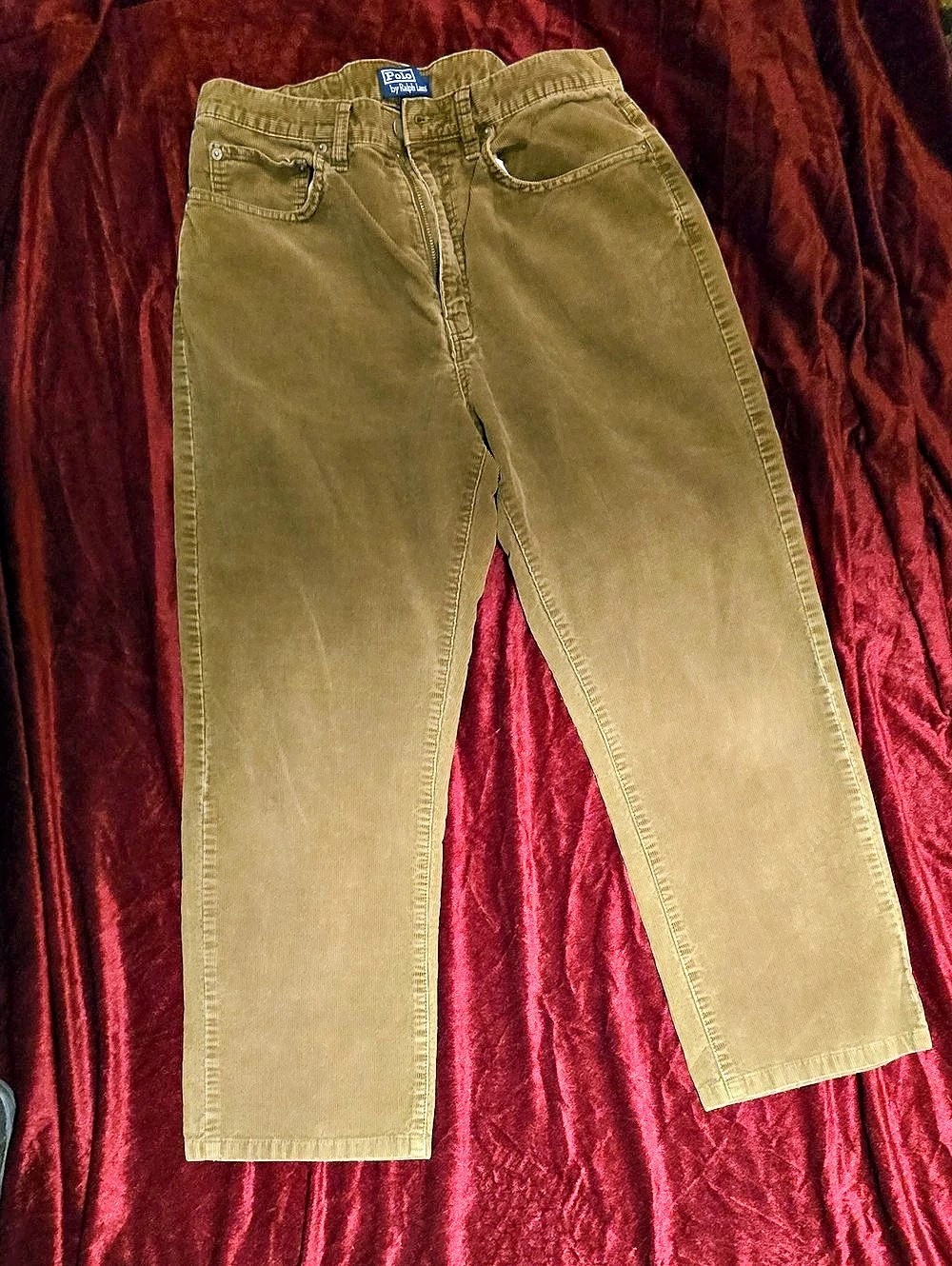 Polo Ralph Lauren Men's Cotton Corduroy Brown Pants Waist 33/30